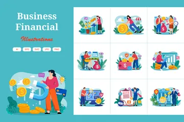 Financeiro Empresarial Pacote de Ilustrações