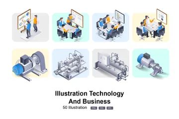 Tecnologia Empresarial Pacote de Ilustrações