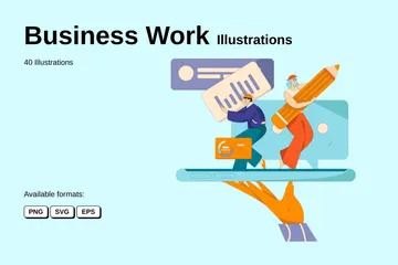 Trabalho Empresarial Illustration Pack