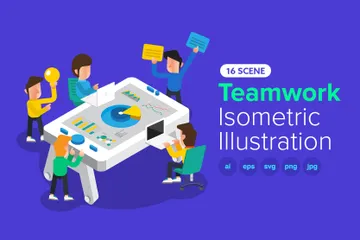 Trabalho em equipe de negócios Pacote de Ilustrações