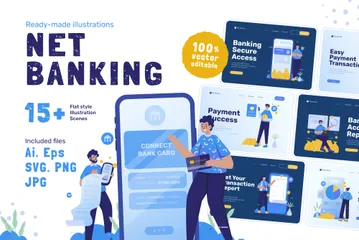 Net Banking Illustration Pack