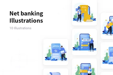 Net Banking Illustration Pack