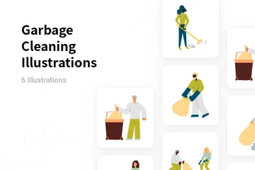 Nettoyage des déchets Pack d'Illustrations