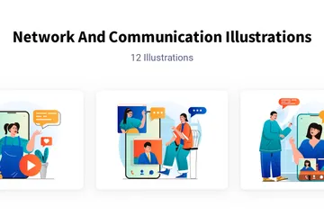Network And Communication Illustration Pack