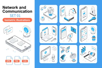 Network And Communication Set 01 Illustration Pack