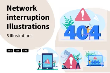 Network Interruption Illustration Pack