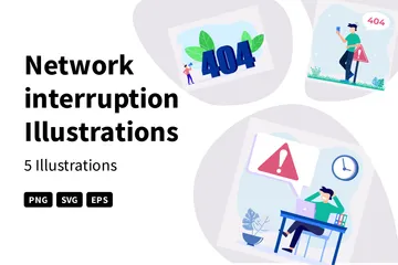 Network Interruption Illustration Pack