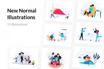 Neue Normalität Illustrationspack