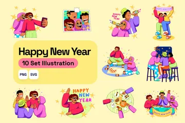 Neujahrs Illustrationspack