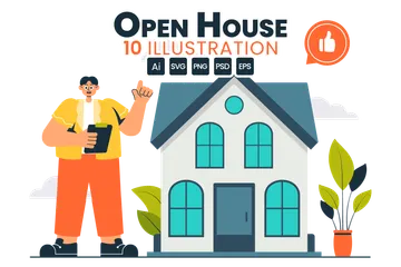 New Home Open House Illustration Pack