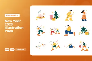 New Year Celebration People