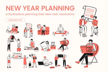 New Year Planning Illustration Pack