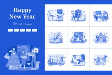 New Year’s Eve Illustration Pack