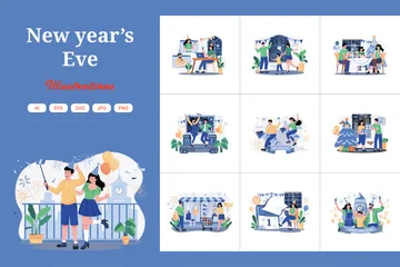 New Year’s Eve Illustration Pack
