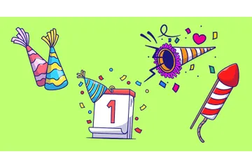 New Years Celebrations Illustration Pack