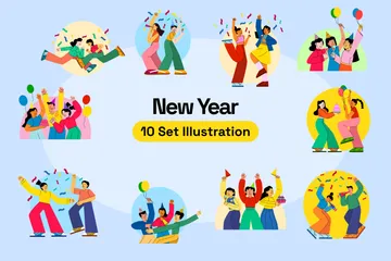 New Years Illustration Pack