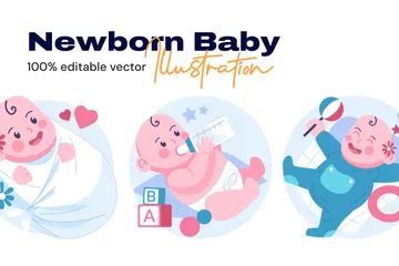 Newborn Baby Illustration Pack