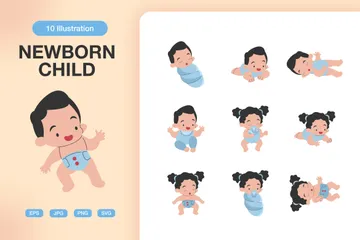 Newborn Child Illustration Pack