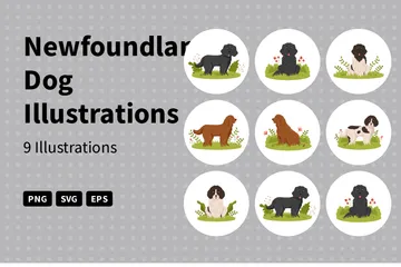 Newfoundland Dog Illustration Pack