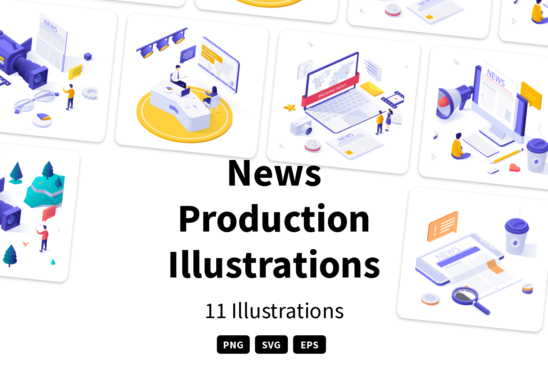News Production Illustration Pack - 11 Free Download Network