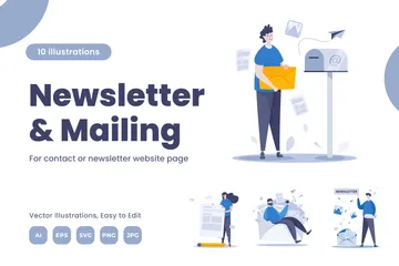 Newsletter And Mailing Illustration Pack