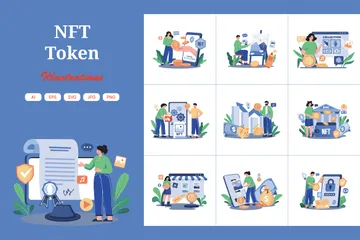 Token NFT Pacote de Ilustrações