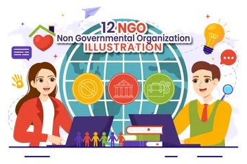 NGO Or Non Governmental Organization Illustration Pack