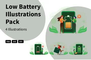 Niedriger Batteriestatus Illustrationspack