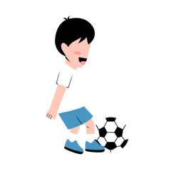 Niño jugando al fútbol Paquete de Ilustraciones