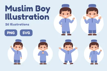 Niño musulmán Paquete de Ilustraciones