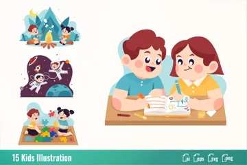 Niños Paquete de Ilustraciones