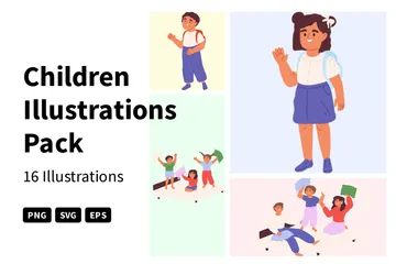 Niños Paquete de Ilustraciones