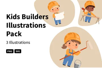 Niños Constructores Paquete de Ilustraciones