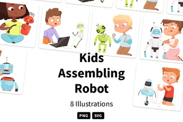 Robot de montaje para niños Paquete de Ilustraciones