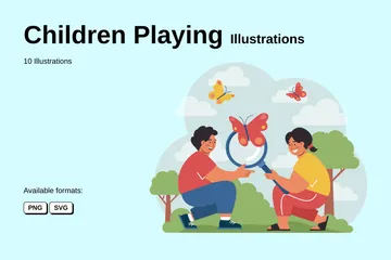 Niños jugando Paquete de Ilustraciones