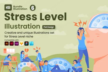 Nivel de estrés Illustration Pack