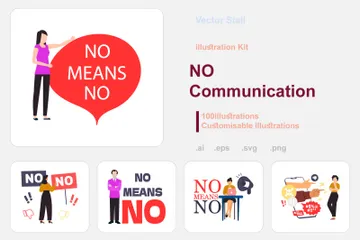 No Communication Illustration Pack