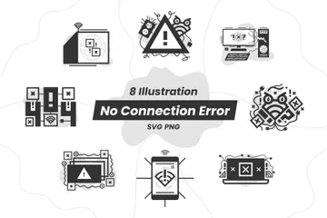 No Connection Error Illustration Pack