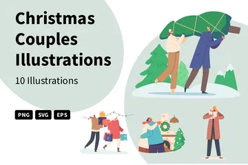 Couples de Noël Illustration Pack