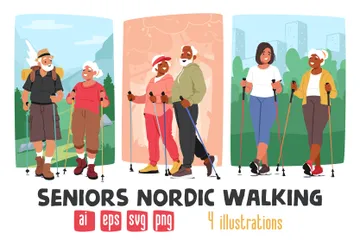 Nordic Walking Illustration Pack