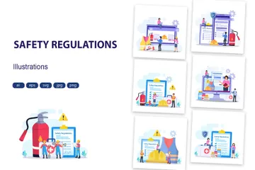 Regulaciones de seguridad Paquete de Ilustraciones