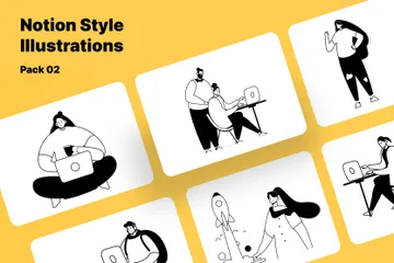 Notion Style Business Illutrations Part 2 Illustration Pack