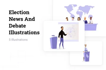 Notizie e dibattito sulle elezioni Illustration Pack