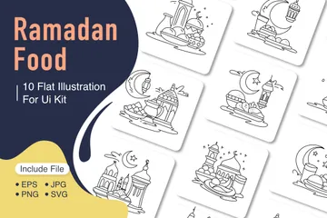 Nourriture islamique du Ramadan Pack d'Illustrations