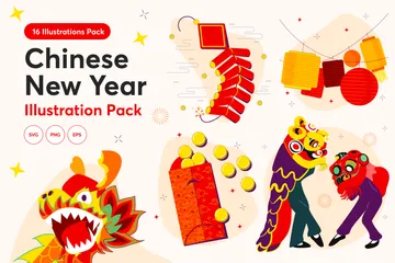 Nouvel An chinois Pack d'Illustrations