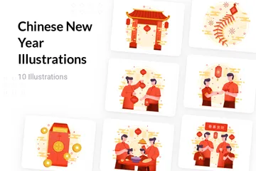 Nouvel An chinois Pack d'Illustrations