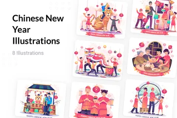 Nouvel An chinois Pack d'Illustrations