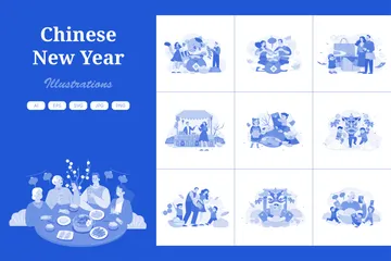 Nouvel An chinois Pack d'Illustrations