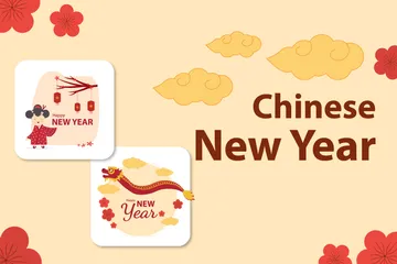 Nouvel An chinois Pack d'Illustrations