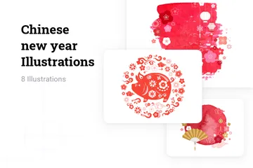 Nouvel An chinois Pack d'Illustrations